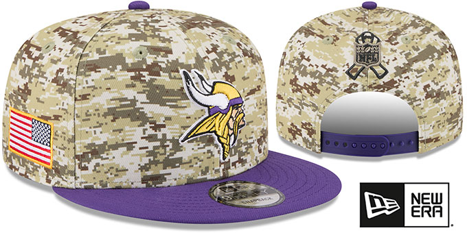 Vikings 2025 'SALUTE-TO-SERVICE SNAPBACK' Desert Storm-Purple Hat by New Era