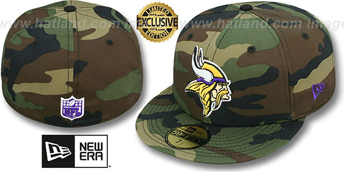 Vikings 'NFL TEAM-BASIC' Army Camo Fitted Hat by New Era