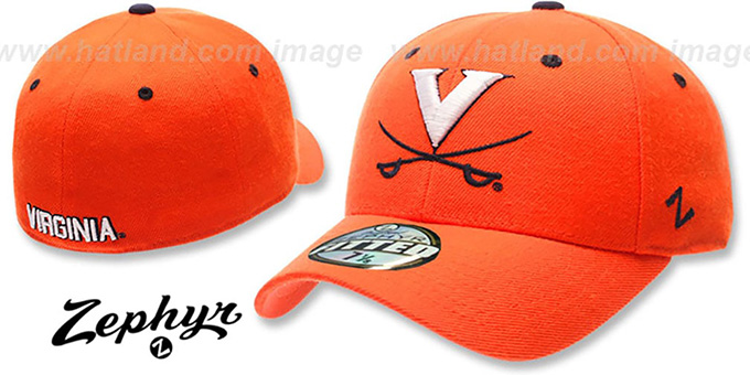 Virginia 'DH' Orange Fitted Hat by Zephyr