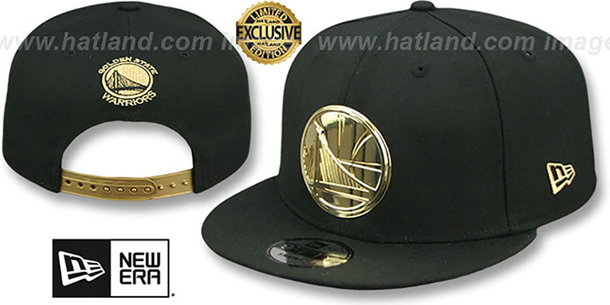 Warriors 'GOLD METAL-BADGE SNAPBACK' Black Hat by New Era
