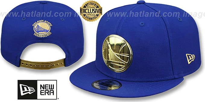 Warriors 'GOLD METAL-BADGE SNAPBACK' Royal Hat by New Era