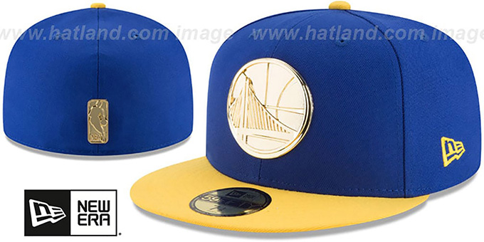 Warriors 'GOLDEN-BADGE' Royal-Gold Fitted Hat by New Era