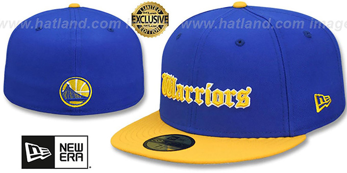 Warriors 'GOTHIC TEAM-BASIC' Royal-Gold Fitted Hat by New Era