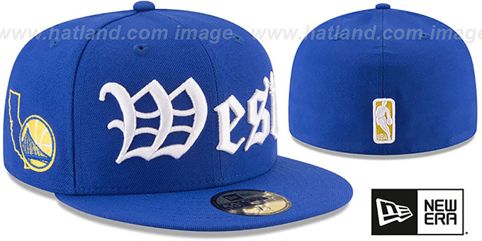Warriors 'OLD ENGLISH CONFERENCE' Royal Fitted Hat by New Era