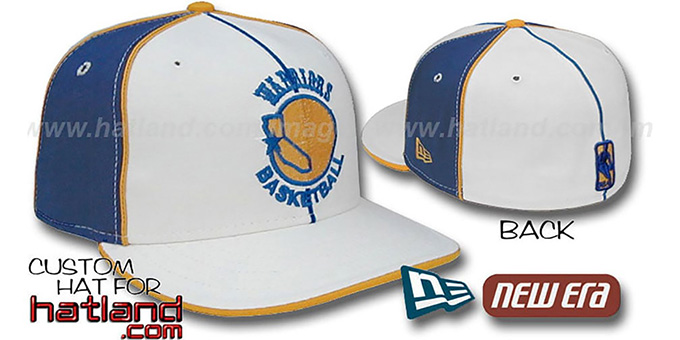 Warriors 'OLD SCHOOL PINWHEEL-3' White-Royal Fitted Hat