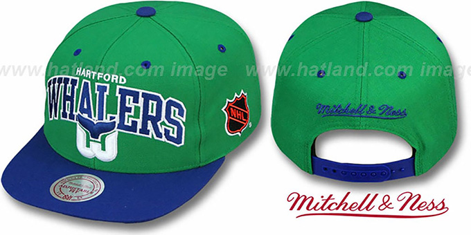 Whalers '2T TEAM ARCH SNAPBACK' Adjustable Hat by Mitchell and Ness