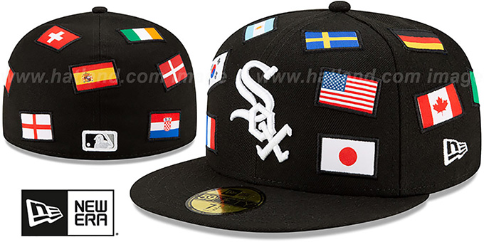 White Sox 'ALL-OVER COUNTRY FLAGS' Black Fitted Hat by New Era