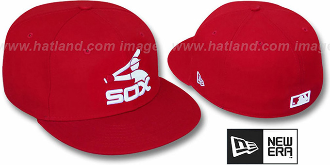 White Sox COOP 'TEAM-BASIC' Red-White Fitted Hat by New Era