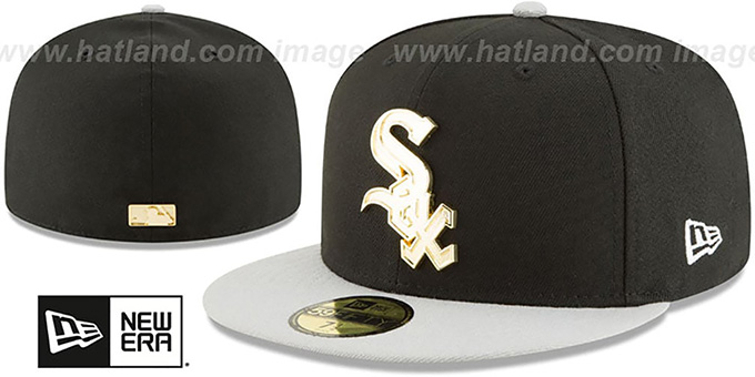 White Sox 'GOLDEN-BADGE' Black-Grey Fitted Hat by New Era