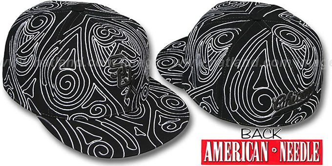 White Sox 'HENNA TATTOO' Black-White Fitted Hat by American Needle