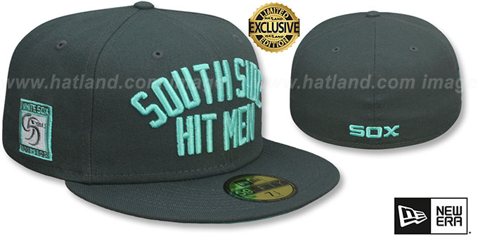 White Sox 'SOUTHSIDE HITMEN' PATCH-BOTTOM Charcoal-Mint Fitted Hat by New Era
