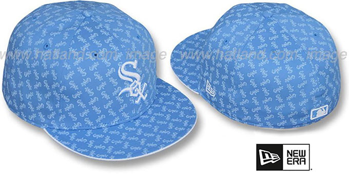 White Sox SOX 'ALL-OVER FLOCKING' Columbia-White Fitted Hat by New Era