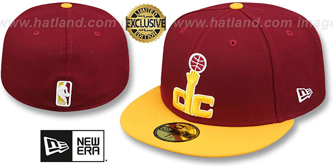 Wizards 2T 'OPPOSITE-TEAM' Burgundy-Gold Fitted Hat by New Era