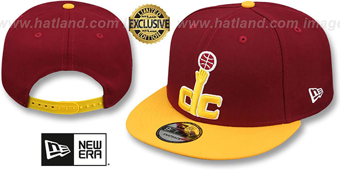 Wizards 2T 'OPPOSITE-TEAM' SNAPBACK Burgundy-Gold Hat by New Era