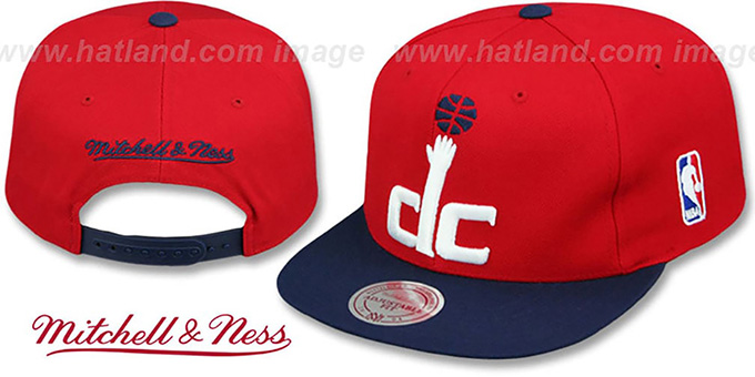 Wizards '2T XL-LOGO SNAPBACK' Red-Navy Hat by Mitchell and Ness