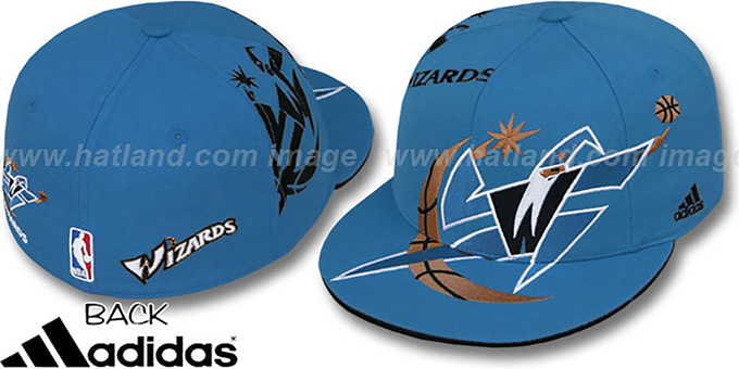 Wizards 'SLAM DUNK' Fitted Hat by adidas - blue