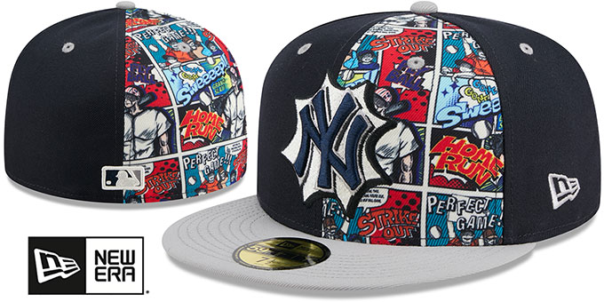 Yankees 'COMIC HERO' Navy-Grey Fitted Hat by New Era