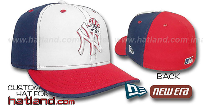Yankees 'DECEPTOR PINWHEEL' White-Navy-Red Fitted Hat by New Era