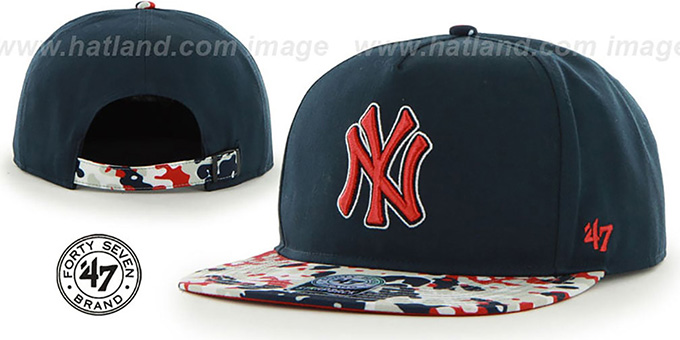 Yankees 'DRYTOP STRAPBACK' Navy Hat by Twins 47 Brand