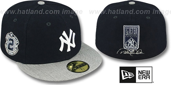 Yankees 'JETER 5X WORLD SERIES CHAMP SIGNATURE' Navy-Grey Hat by New Era