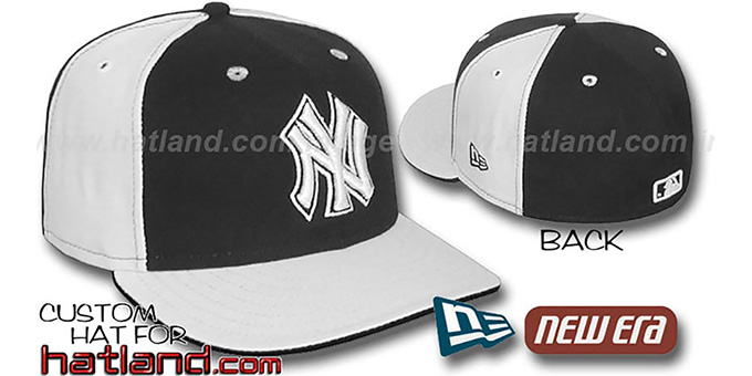 Yankees 'PINWHEEL' Black-White Fitted Hat by New Era