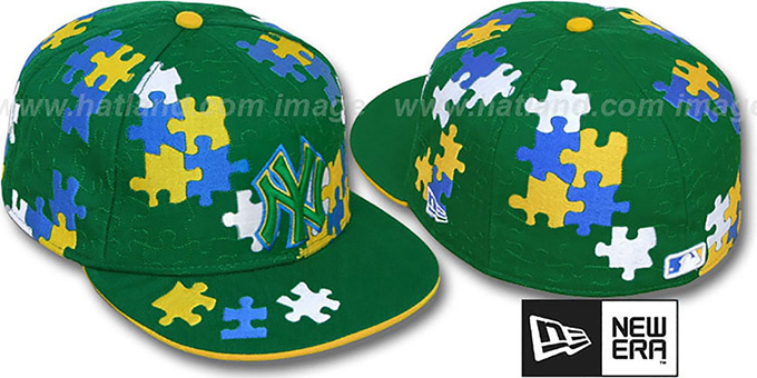 Yankees 'PUZZLE' Green Fitted Hat by New Era