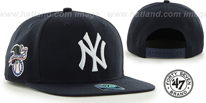 Yankees 'SURE-SHOT SNAPBACK' Navy Hat by Twins 47 Brand