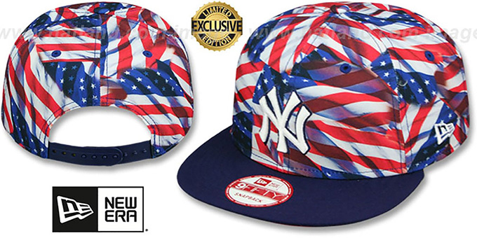 Yankees USA WAVING FLAG SNAPBACK Flag-Navy Hat by New Era