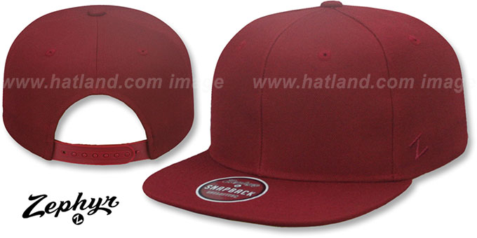 Zephyr 'BLANK SNAPBACK' Burgundy Adjustable Hat