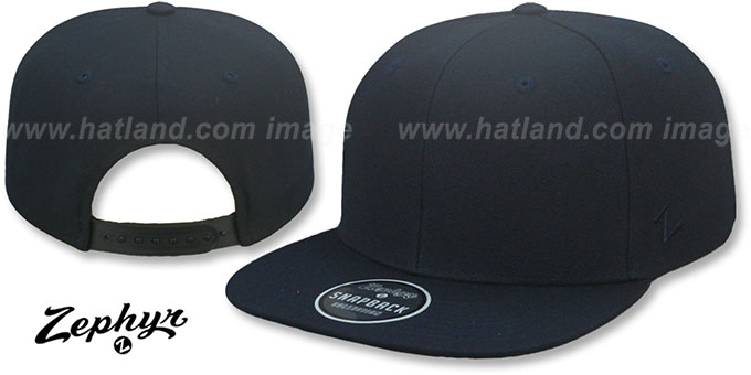 Zephyr 'BLANK SNAPBACK' Black Adjustable Hat