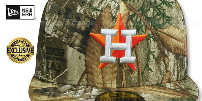 Houston Astros MLB TEAM-BASIC Realtree Camo Fitted Hat