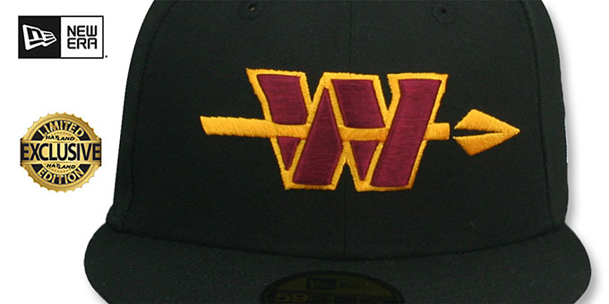 Commanders NFL ALTERNATE TEAM-BASIC Black Fitted Hat by New Era - 2nd View