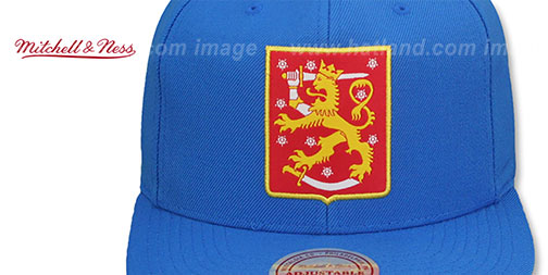 Finland WORLD CUP HOCKEY SNAPBACK Blue Hat by Mitchell and Ness - 2nd View
