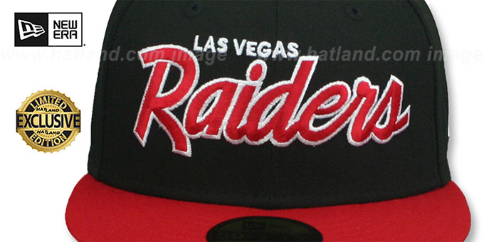 Las Vegas Raiders NFL TEAM-SCRIPT Black-Red Fitted Hat