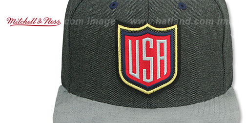 Team USA WORLD CUP HOCKEY SNAPBACK Grey-Grey Hat by Mitchell and Ness - 2nd View