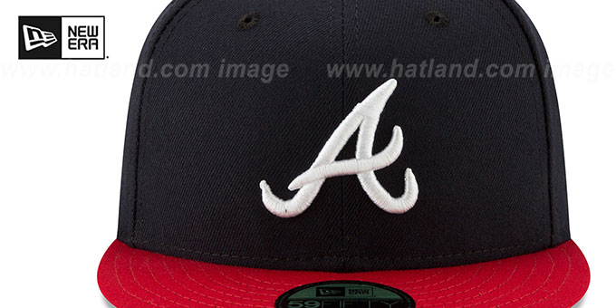 New Era 59Fifty Atlanta Braves On Field Fitted Hat – Navy/Red, Men's MLB Cap