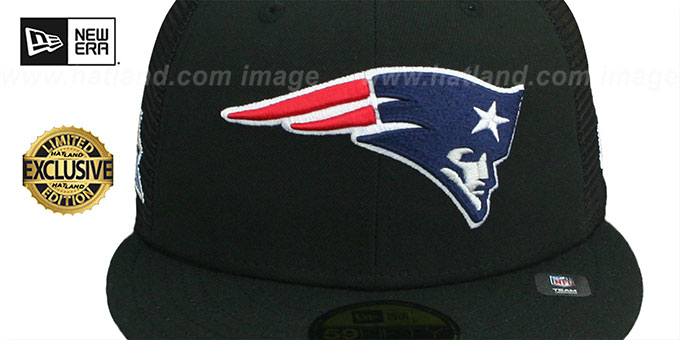 New England Patriots SB XXXIX MESH-BACK SIDE-PATCH Black-Black Fi