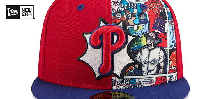 Philadelphia Phillies DIAMOND HERO Red-Royal Fitted Hat