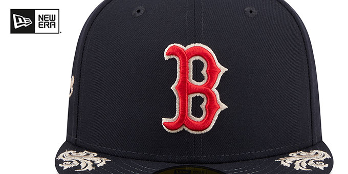 Side Script Hat Boston Red Sox SIDE SCRIPT WORDMARK Navy Fitted Hat