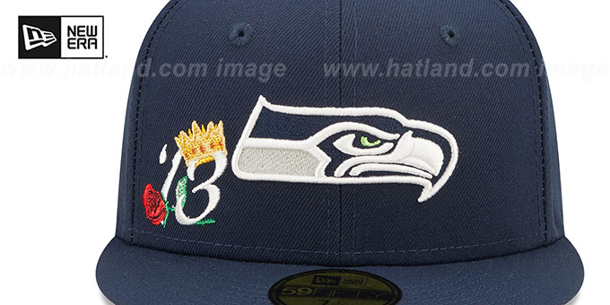 Seattle Seahawks CROWN CHAMPS Navy Fitted Hat by New Era