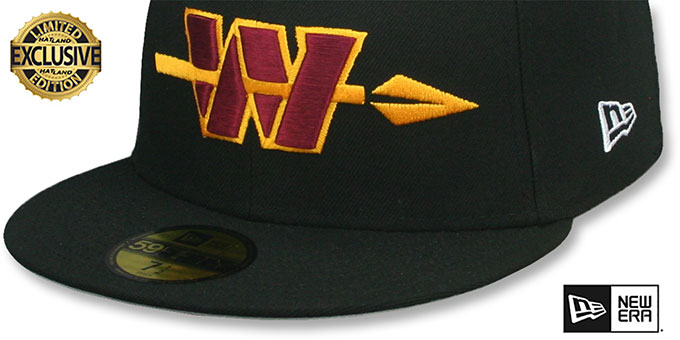 Commanders NFL ALTERNATE TEAM-BASIC Black Fitted Hat by New Era - 4th View