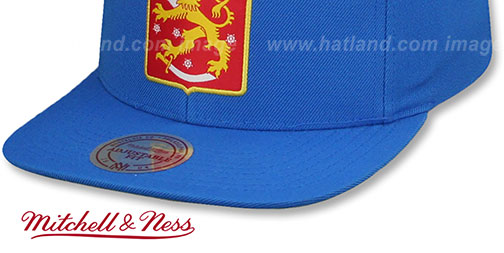 Finland WORLD CUP HOCKEY SNAPBACK Blue Hat by Mitchell and Ness - 4th View