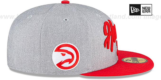 Atlanta Hawks ROPE STITCH DRAFT Grey-Red Fitted Hat