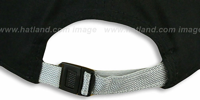 Oakland Raiders BALLISTIC SCRIPT A-FRAME STRAPBACK Black-Grey Hat